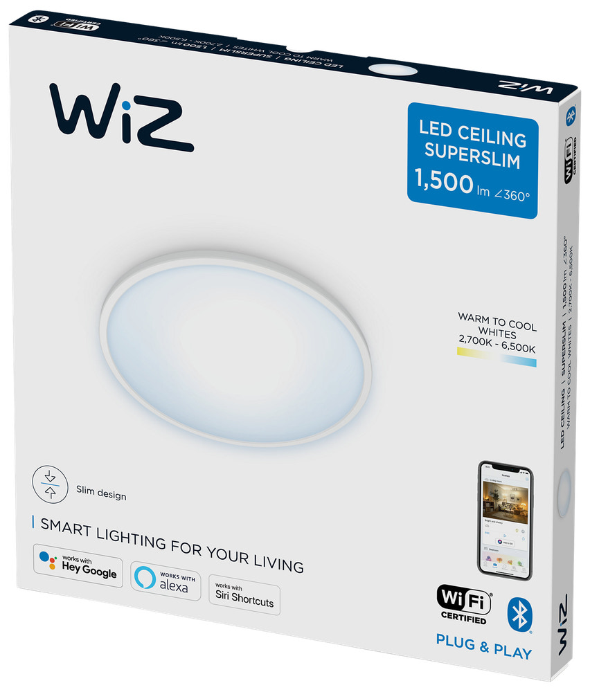 WiZ Plafond superslim Ø30cm 16W - vit