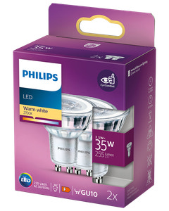 PHILIPS Spotpære 4W GU10 2-pak