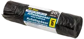 Affaldspose med snører 20 liter - sort