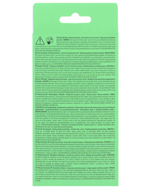 Ansigtsmaske peel-off agurkeekstrakt 4-pak