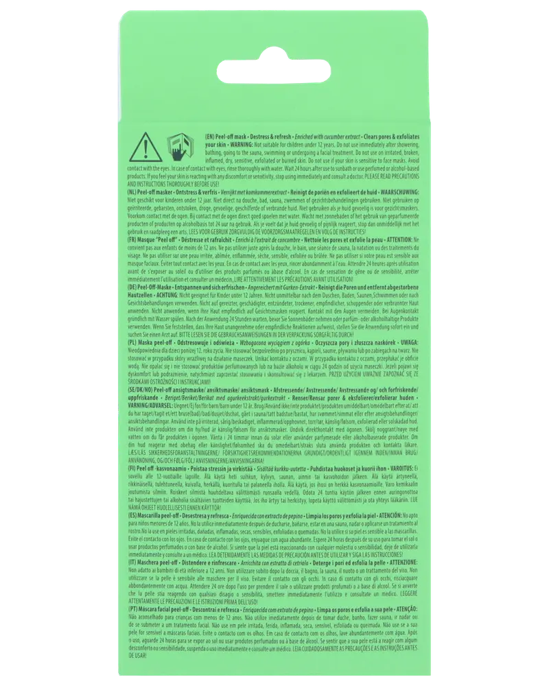 Ansiktsmask peel-off gurka extrakt 4-pack