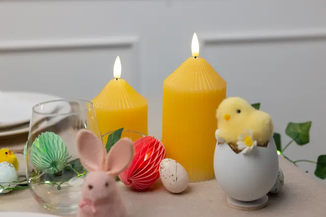 LED vaxljus påskgul 2-pack