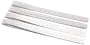 Sæt med fire lange, flade neglefile; to med hvid slibende overflade og to med glat, blank overflade. Perfekt til formning og polering af negle.