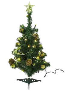 Julgran med ljus och pynt 60 cm 