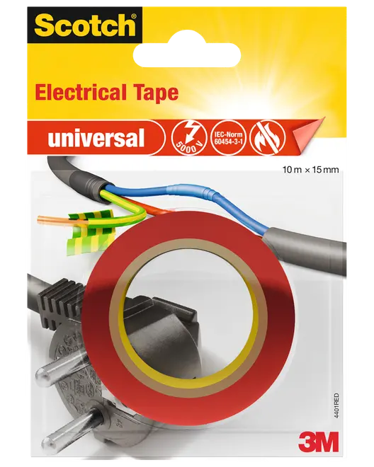 Scotch® Elektrisk Tape 10 meter x 15 mm - Rød