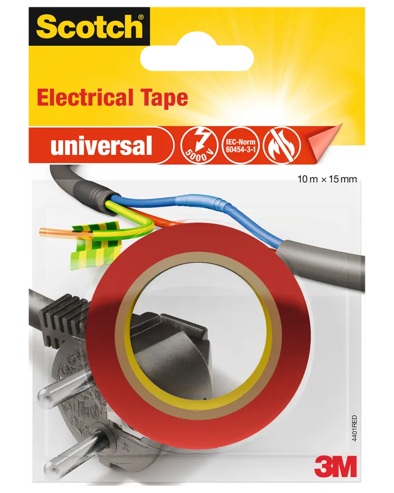Scotch® Elektrisk Tape 10 meter x 15 mm - Rød