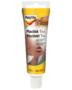 Polyfilla Plastisk Træ tube, mahogni farve, til udfyldning af små huller og revner i træ. Til indendørs og udendørs brug. Maks dybde 2 cm. 200 ml.