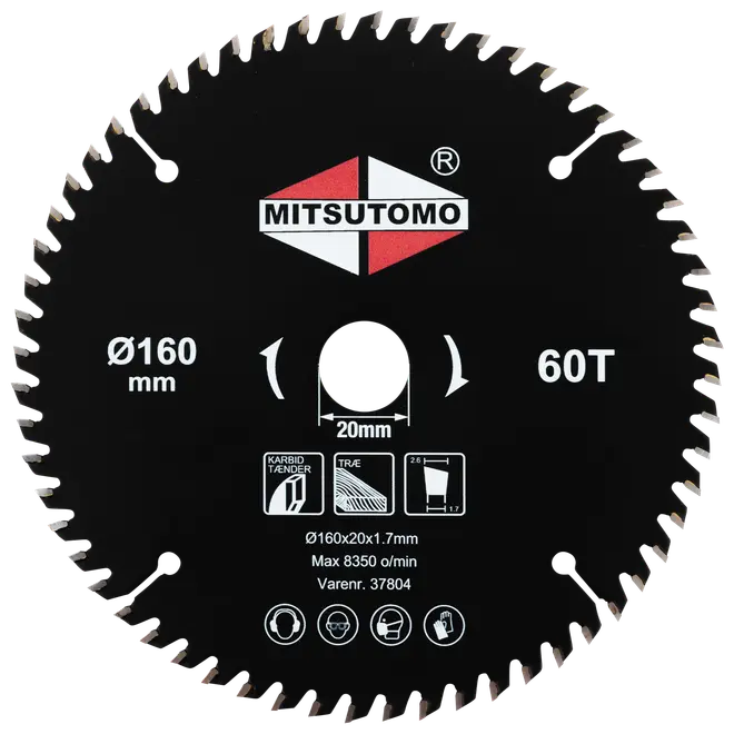 Mitsutomo Rundsavsklinge Ø160 x 20 mm 60T