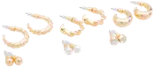 Øreringe 6 par - guld