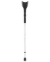 Underarmskrykke med ergonomisk sort manchet og håndtag, let hvidt aluminiumskaft og skridsikker gummifod. Justerbar højde for tilpasset støtte og komfort ved ganghjælp.