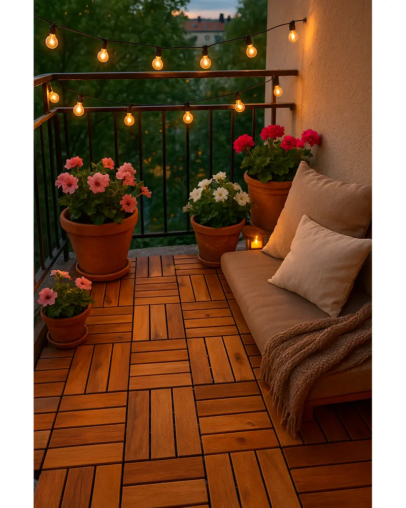 Golvplattor trä 30 x 30 cm, 10-pack