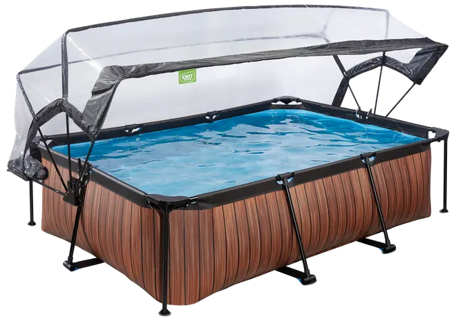 EXIT TOYS Pool 220x150 cm med pumpe og skærm - brun