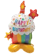 Folieballon på fod 40 cm - "Happy birthday" Muffin