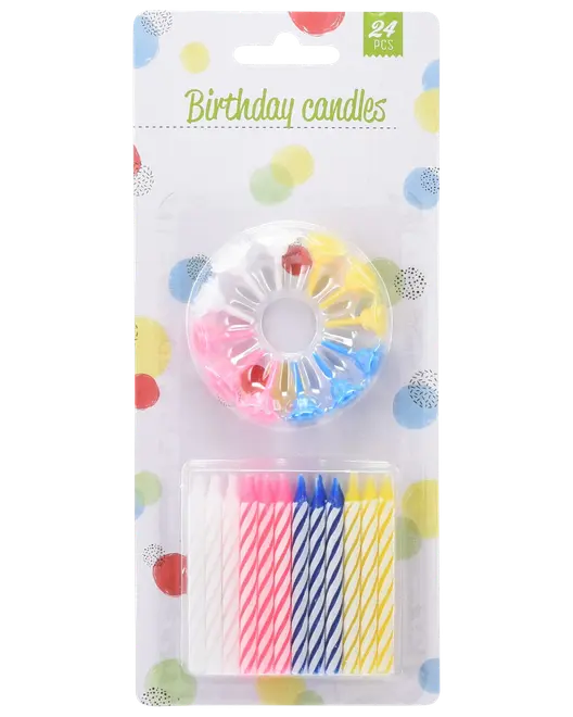 Kagelys med holdere 12-pak - assorterede varianter