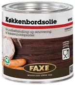 FAXE køkkenbordsolie, hvid, til behandling og renovering af køkkenbordplader i træ. Fødevarekontakt godkendt. Metal dåse med låg, 0,75 liter.