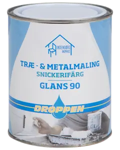 Droppen Træ- og metalmaling 0,75 L glans 90 -  hvid