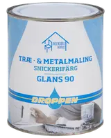 Droppen Træ- og metalmaling 0,75 L glans 90 -  hvid