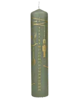 KALENDERLJUS GRÖN/GULD 24 CM