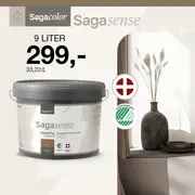 Spand med hvid vægmaling foran et lyst interiør med vase og tørrede strå.