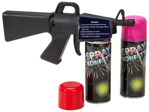 Pistol med 2 stk. serpentinspray