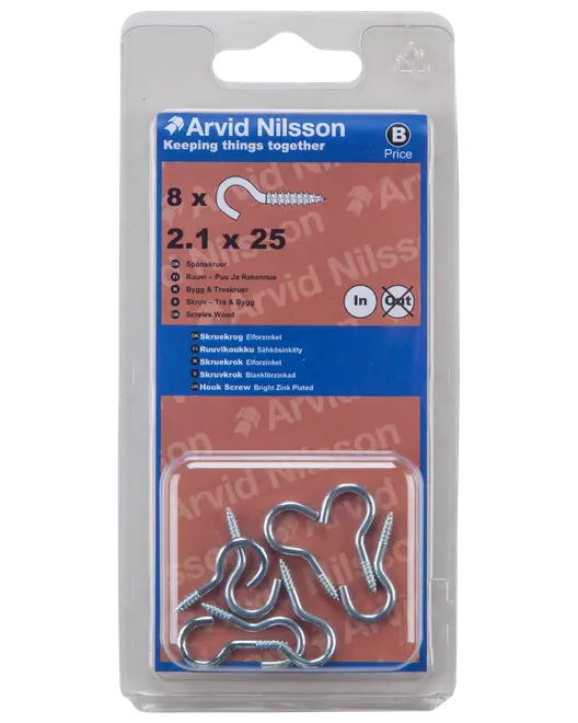 Skruvkrok 2,1x25mm 8 st