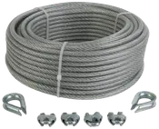 Stålwiresæt Ø6 mm 25 meter PVC