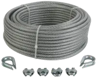 Stålvajersats Ø6 mm 25 meter PVC