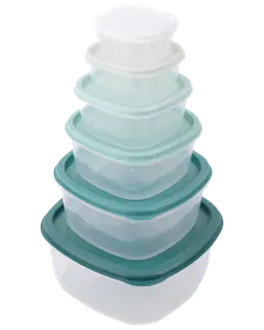 Plastbackar med lock - 6 st.