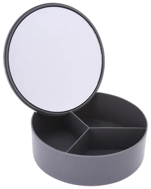 Spejl med organizer Ø14 cm - assorterede farver