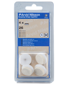 Arvid Nilsson Møbelfilt + stift Ø26 mm 4-pak