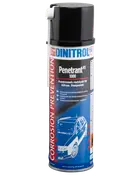 Dinitrol Penetrant HS 1000 sprayburk, 500 ml, för korrosionsskydd av hålrum i fordon. Transparent, penetrerande rostskydd. Svart lock med spraymunstycke.