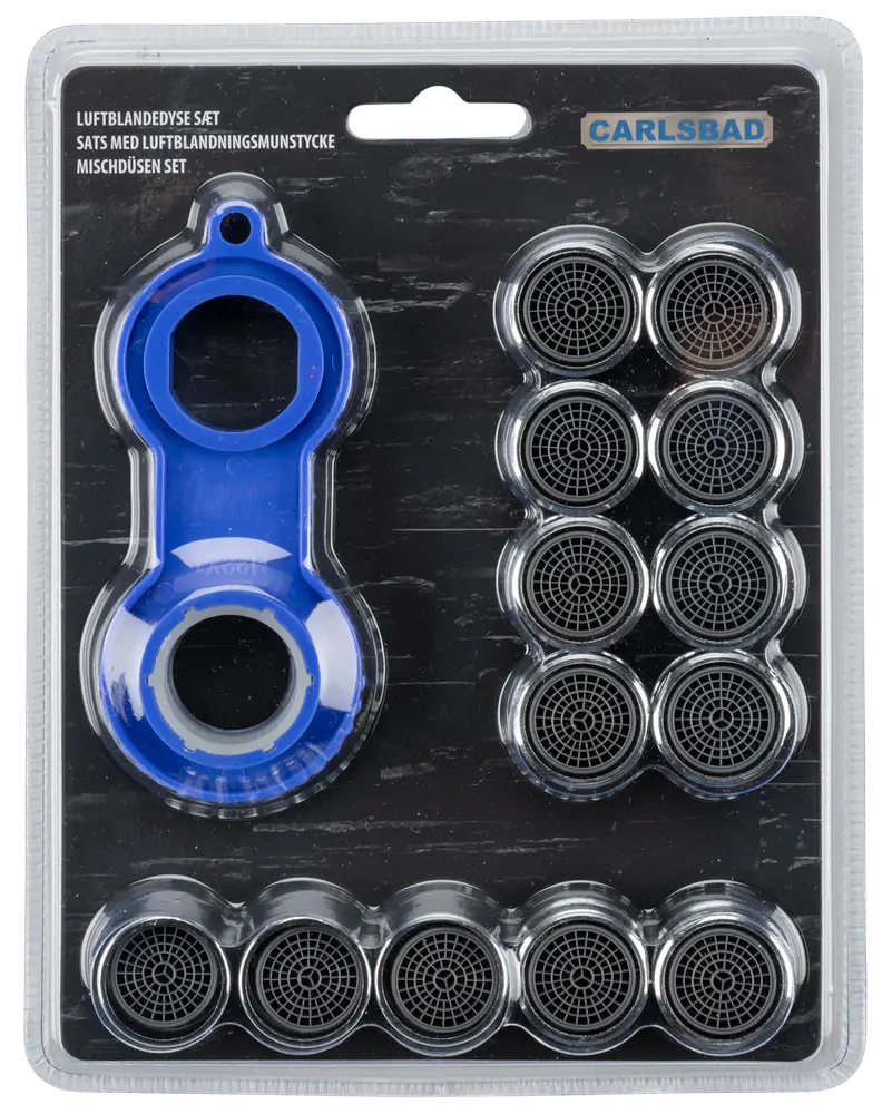Luftblandedysesæt med værktøj