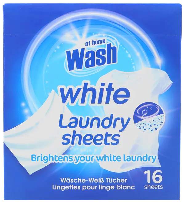 At Home Wash Laundry sheets 16 ark - vit