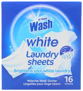 At Home Wash Laundry sheets 16 ark - vit