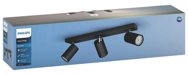 PHILIPS Spotlampe Kosipo GU10 3 spot - sort