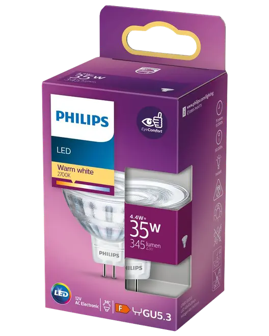 PHILIPS Stiftlampa 4,4W GU5,3 MR16