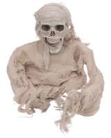 Halloween Mumie sittande H. 32 cm med ljus och rörelse