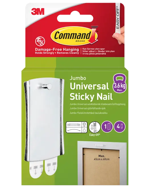 Command™ Klæbesøm Universalophæng Jumbo - 1 krog