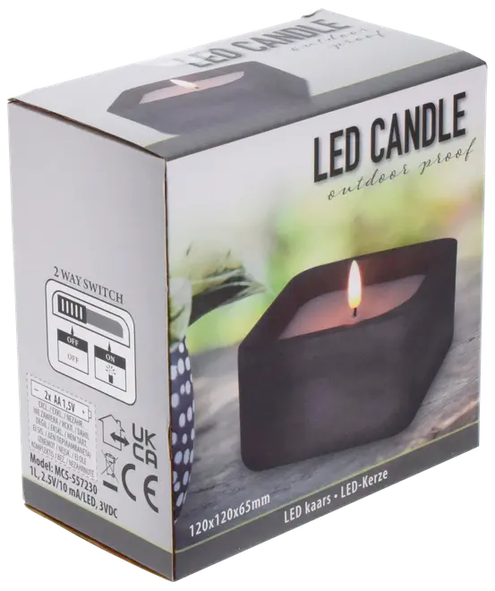 LED-ljus i kruka - svart