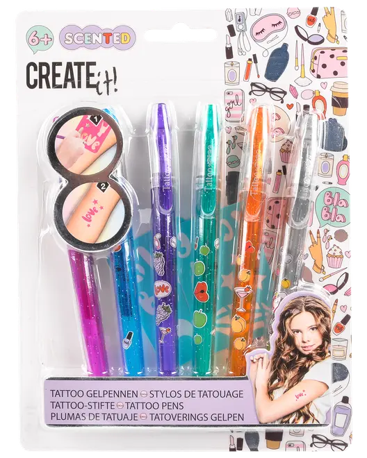 CREATEit Tattoo-pen med duft 6 stk.