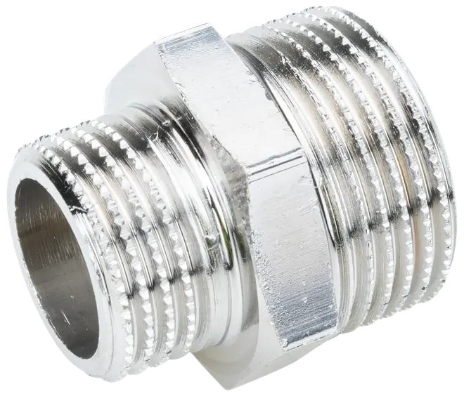 Nippelförminskning kromad 1/2x3/4\"