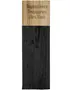 Træprøve med øverste del naturlig og nederste del belagt med transparent ultra sort finish. Teksten "Sagasupreme Transparent Ultra Black" indgraveret i træet.