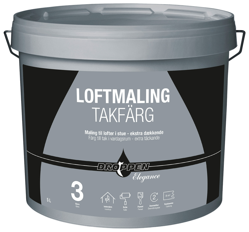 Droppen Elegance Loftmaling 5 L glans 3 - hvid 