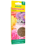ECostyle 30-pack organiska gödselpinnar för blommande växter, med tre månaders långtidseffekt, i färgglad förpackning med blommotiv.