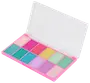 Øjenskyggepalette med tolv levende pastelfarver i et lyserødt etui, blanding af matte og glitrende nuancer. Har gennemsigtigt låg for nem farvevalg og beskyttelse.