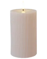 LED-ljus räfflad beige - 3-pack