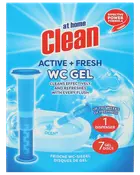 Clean Active + Fresh WC Gel toiletrens i æske med havduft, 1 dispenser og 7 gel-diske, op til 7 ugers friskhed.