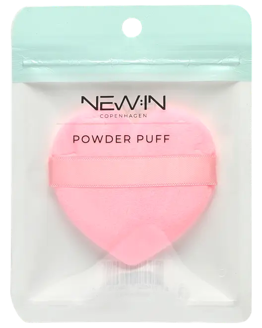 NEW:IN Powder Puff hjerteformet lyserød