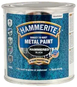 Hammerite Direct to Rust Metal Paint, hamret sort finish, 250 ml dåse. Hurtigtørrende, ingen grunding nødvendig, giver 8 års beskyttelse til metaloverflader.