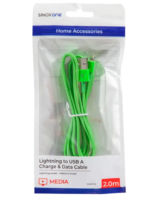 SINOX Lightningkabel 2 meter - grøn